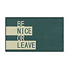 Alternate image 1 for Be Nice Or Leave 1&#39;8 x 2&#39;10 Accent Rug in Teal/Grey