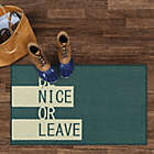 Alternate image 2 for Be Nice Or Leave 1&#39;8 x 2&#39;10 Accent Rug in Teal/Grey