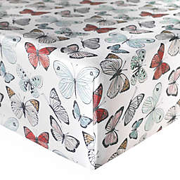 Copper Pearl Butterfly Fitted Crib Sheet