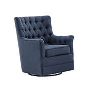 Madison Park Mathis Swivel Glider Chair in Blue