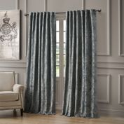 Waterford&reg; Juniper 84-Inch Rod Pocket Light Filtering Curtain Panel in Steel (Single)