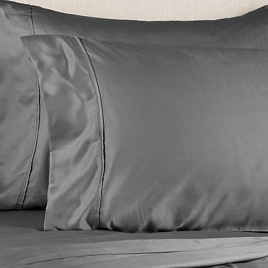 Alternate image 1 for Brookstone® BioSense 500-Thread-Count Tencel Standard/Queen Pillowcase Set in Charcoal