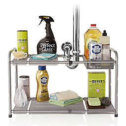 ORG™ 2-Tier Mesh Expandable Under-Sink Shelf in Silver