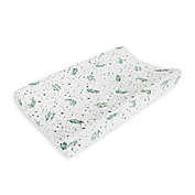 Goumi&reg; Organic Cotton Botanical Changing Pad Cover in Green/White