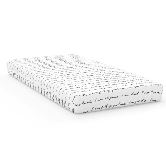 Goumi Organic Cotton You Are Loved Crib Sheet In Black White Bed Bath Beyond