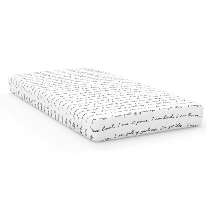 Goumi Organic Cotton You Are Loved Crib Sheet In Black White Bed Bath Beyond