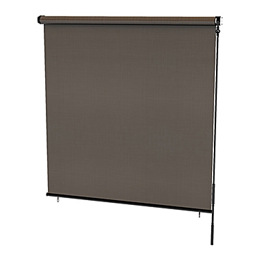 Outdoor Living Cordless Horizontal 48-Inch x 72-Inch Roll-Up Shade in Brown. View a larger version of this product image.