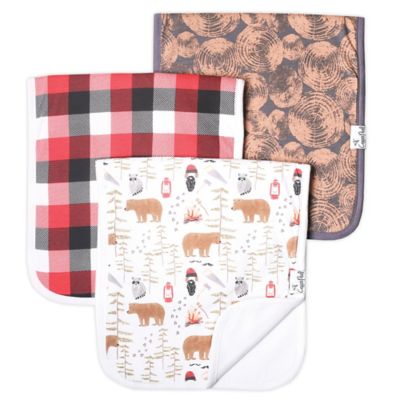 Copper Pearl&trade; 3-Pack Lumberjack Burp Cloths