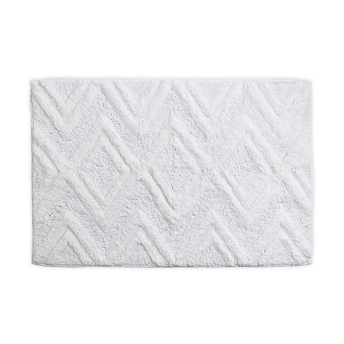 Alternate image 1 for Diamond Bath Rug Collection in White