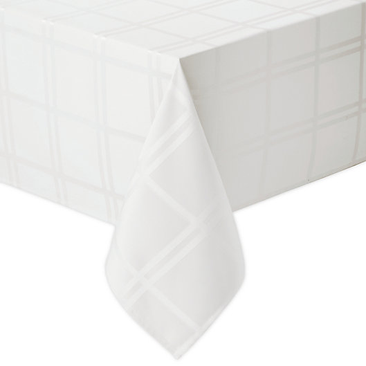 Alternate image 1 for Wamsutta® Solid 60-Inch x 102-Inch Oblong Tablecloth in White