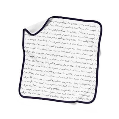 goumi&reg; Organic Cotton &quot;You Are Loved&quot; Nursery Blanket in Black/White