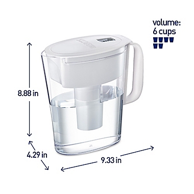 Brita&reg; 6-Cup Water Filter Pitcher in Metro White. View a larger version of this product image.