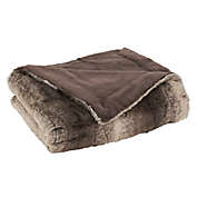 Saro Lifestyle Animal Print Faux Fur 50-Inch x 60-Inch Throw Blanket in Chocolate