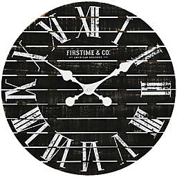 FirsTime & Co.® Nightfall Shiplap 18-Inch Wall Clock in Black