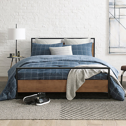 Alternate image 1 for Kenneth Cole New York® Holden Grid Twin Comforter Set in Indigo