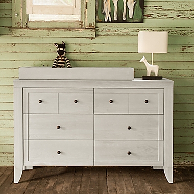 Milk Street Baby Cameo 6-Drawer Double Dresser in Steam White. View a larger version of this product image.