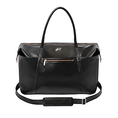 Freshly Picked Faux Leather Weekender Diaper Bag in Ebony. View a larger version of this product image.