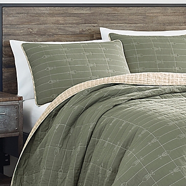 Eddie Bauer&reg; Troutdale Reversible 2-Piece Twin Quilt Set in Sprig Green. View a larger version of this product image.
