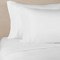 Brookstone® BioSense Stripe 500-Thread-Count Tencel Standard/Queen Pillowcase Set in White