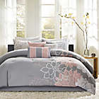 Alternate image 0 for Madison Park Lola 7-Piece Queen Comforter Set in Grey/Blush