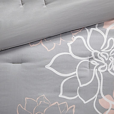 Madison Park Lola 7-Piece Queen Comforter Set in Grey/Blush. View a larger version of this product image.