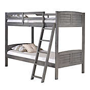 Louver Twin Over Twin Bunk Bed in Antique Grey