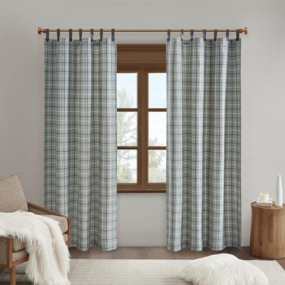 Skyler By Chezmoi Collection Plaid Traditional Back Tab Window Curtain Panel 