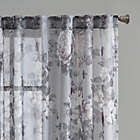 Alternate image 2 for Madison Park Simone 84-Inch Rod Pocket Floral Voile Sheer Curtain Panel in Grey (Single)