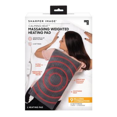 Calming Heat&trade; by Sharper Image&reg; Weighted Massaging Heating Pad. View a larger version of this product image.