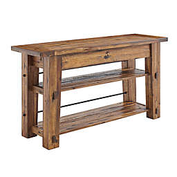 Durango Industrial Wood Console Table with Shelves