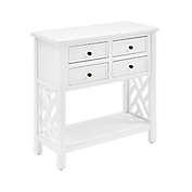 Coventry Wood 4-Drawer Console Table in White