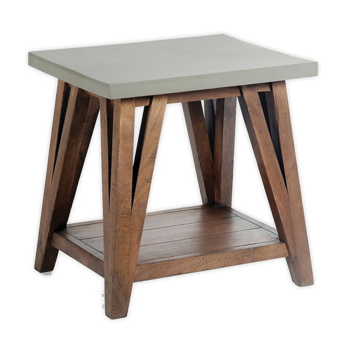 Alaterre Brookside End Table in Light Grey Bed Bath & Beyond