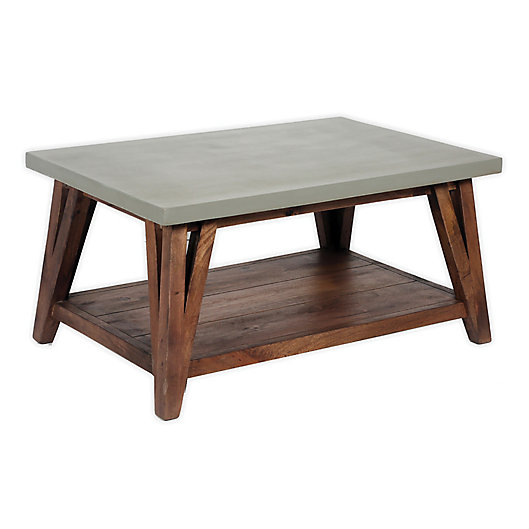 Alaterre Brookside Concrete Top Coffee, 36 Inch Long End Table