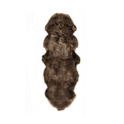 Natural 100% New Zealand Sheepskin 2-Foot x 6-Foot Accent Runner in Chocolate