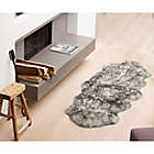 Alternate image 2 for Natural 100%  New Zealand Sheepskin 2-Foot x 6-Foot Area Runner in Grey/White
