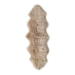 Natural 100%  New Zealand Sheepskin 2-Foot x 6-Foot Area Runner in Taupe