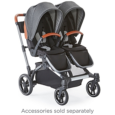 Contours&reg; Element Side-by-Side Single-to-Double Stroller in Storm Grey. View a larger version of this product image.