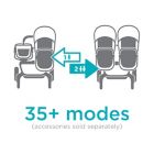 Alternate image 1 for Contours&reg; Element Side-by-Side Single-to-Double Stroller in Storm Grey
