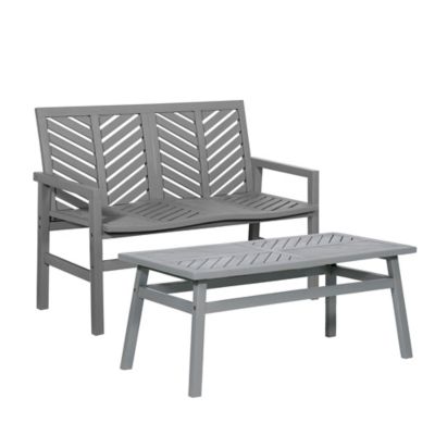 Forest Gate Olive 2-Piece Acacia Patio Chat Set
