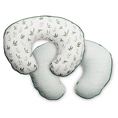Boppy Organic Fabric Pillow Cover Green Little Leaves Fits All Nursing Pillows & Positioners Fashionable Two-Sided Design 