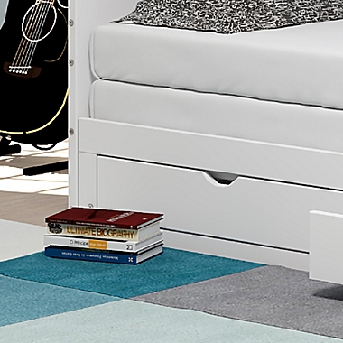 Jasper Twin-to-King Daybed with Storage in White. View a larger version of this product image.