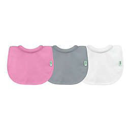 green sprouts® 3-Pack Stay-dry Milk-catcher Bibs in Pink and Gray