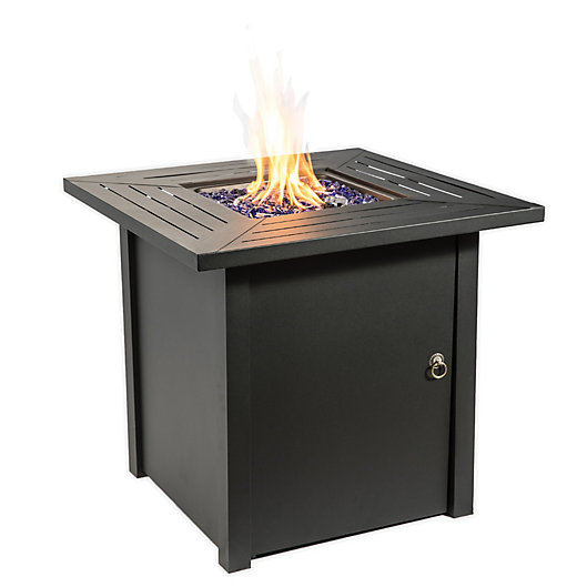 Alternate image 1 for Teamson Home Outdoor Square Steel 29-Inch Propane Gas Fire Pit