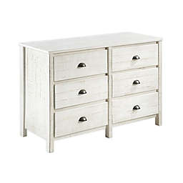 Alaterre Rustic 6-Drawer Dresser in White