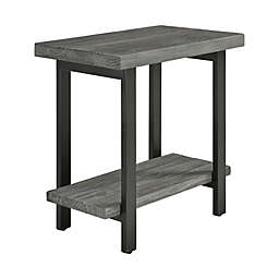 Alaterre Pomona Metal and Wood End Table in Slate Grey