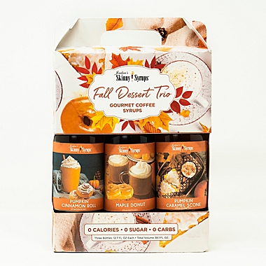 Jordan&#39;s Skinny Syrups&reg; 3-Pack 375 mL Fall Dessert Collection Assorted Syrups. View a larger version of this product image.
