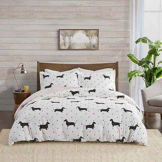 Alternate image 1 for True North by Sleep Philosophy Cozy Flannel 2-Piece Twin/Twin XL Duvet Set in Olivia Dogs