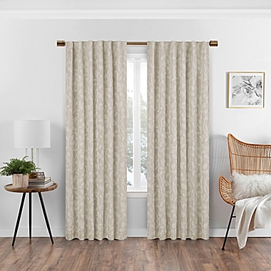 Eclipse Nora 63-Inch Rod Pocket/Back Tab 100% Blackout Window Curtain Panel in Linen (Single). View a larger version of this product image.