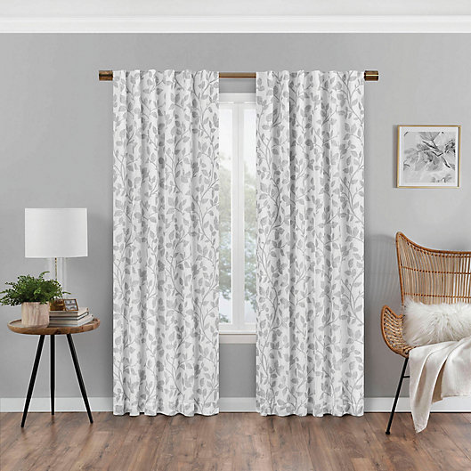 Alternate image 1 for Eclipse Nora 108-Inch Rod Pocket/Back Tab 100% Blackout Curtain Panel in White (Single)