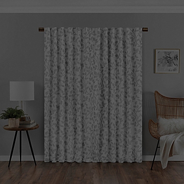 Eclipse Nora 84-Inch Rod Pocket/Back Tab 100% Blackout Window Curtain Panel in White (Single). View a larger version of this product image.